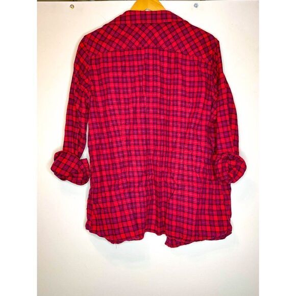 Eddie Bauer Plaid Shirt Classic Fit Red Long Sleeve 2XL - Picture 2 of 3